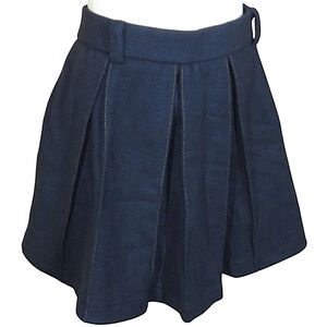 OGL CashSoft Felt Texture Navy Pleated Pull On Mini Skort -Pockets- Size XL